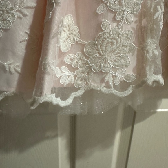 American Princess Pink Floral Dress with Pearl Detail - Picture 8 of 9